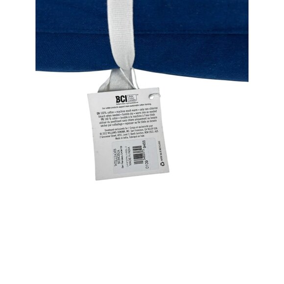 NWT Williams Sonoma Open Kitchen Table Runner Blue 100% Cotton 16" x 108” Stripe - Picture 3 of 6